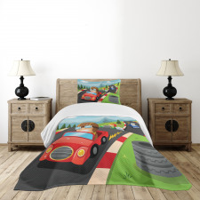 Auto Racing Boys Bedspread Set