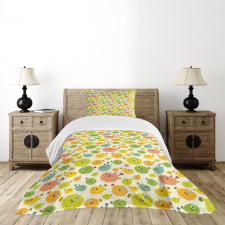 Funny Pufferfish Colorful Bedspread Set