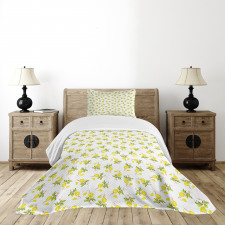 Watercolored Lemons Bedspread Set