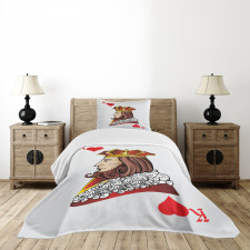 King of Heart Play Card Bedspread Set