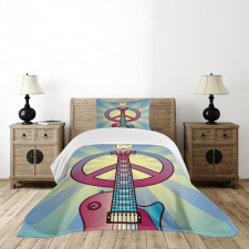 Woodstock Music Theme Bedspread Set