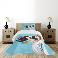 Girl with Peace Dove Bedspread Set