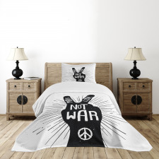 Sixties Pacifist Slogan Bedspread Set