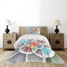 Circles Fractal Lines Bedspread Set