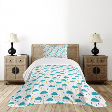 Hand Drawn Drizzle Bedspread Set