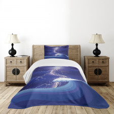 Heavy Storm in the Ocean Bedspread Set