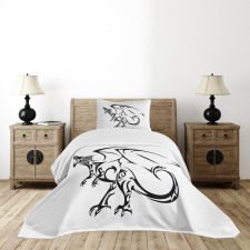 Tribal Dragon Sketch Bedspread Set