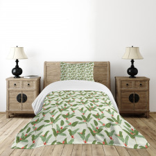 Palm Leaves and Banana Bedspread Set