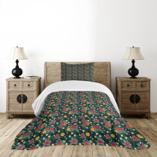 Realistic Flower Print Bedspread Set