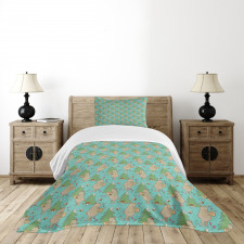 Caricature Forest Bear Bedspread Set