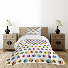 Colorful Flying Bee Sketch Bedspread Set