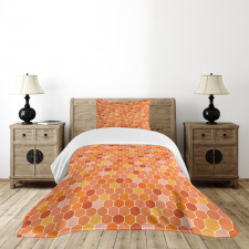 Gradient Honeycomb Shape Bedspread Set