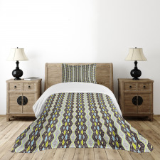 Abstract Zig Zag and Dots Bedspread Set