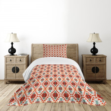 Rhombus Forms Triangles Bedspread Set