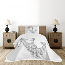 Serious Man Fist Beard Bedspread Set