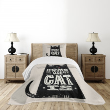 Black Cat Stained Bedspread Set