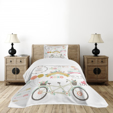 Flowers Wedding Concept Bedspread Set