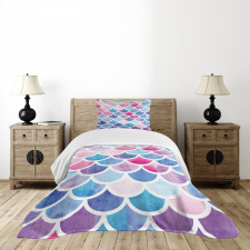 Pastel Mermaid Pattern Bedspread Set