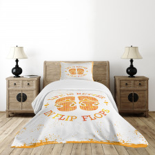 Stained Grungy Motif Bedspread Set