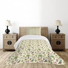 Ice Cream and Toucan Bedspread Set