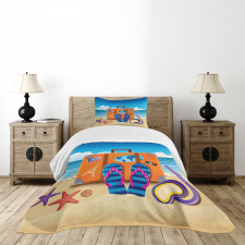 3D Travel Suitcase Bedspread Set