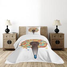 Woman with Luxuriant Hair Bedspread Set