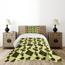 Subculture Theme Print Bedspread Set