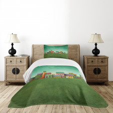 Village of Absurd Houses Bedspread Set