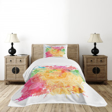 Outline Flower Bedspread Set