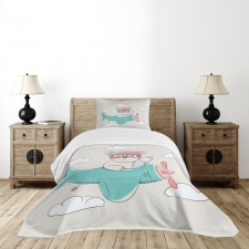 Teddy Bear on Biplane Bedspread Set