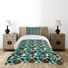 Grungy Geometric Circles Bedspread Set