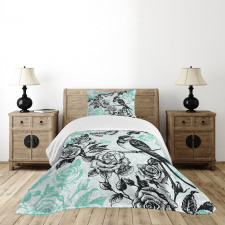 Mockingbird on Rose Tree Bedspread Set