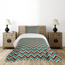Retro Color Zigzag Line Bedspread Set