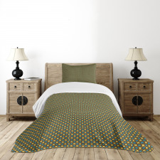 Geometric Tile 70s Style Bedspread Set