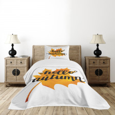 Maple Leaf and Words Bedspread Set