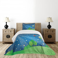 Cartoon Balloons Stars Bedspread Set