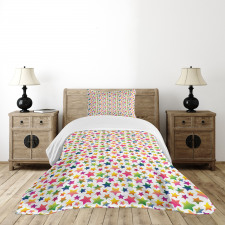 Colorful Grunge Shapes Bedspread Set