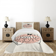 Hand Lettering Love Words Bedspread Set