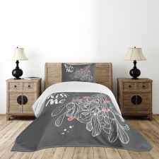 Mistletoe Sketch Noel Bedspread Set