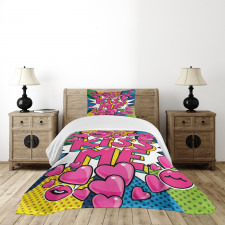 Retro Hearts Lipstick Bedspread Set