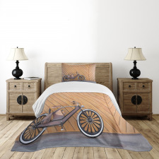 Vintage Bicycle Wall Bedspread Set