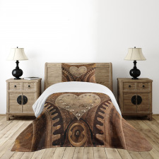 Heart Form and Rivets Bedspread Set