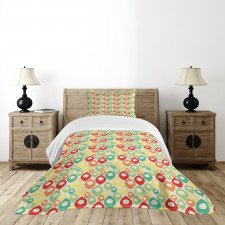 Colorful Shapes Print Bedspread Set