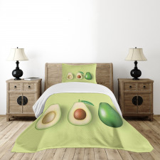 Realistic Half Avocado Bedspread Set