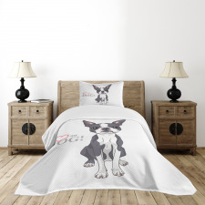 Naive Puppy Face Bedspread Set