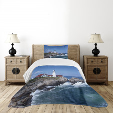 Lighthouse House on Rock Bedspread Set