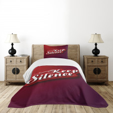 Keep Silence Modern Text Bedspread Set