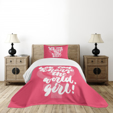 Girl Change the World Bedspread Set