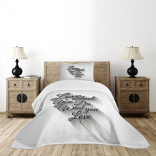 Manuscript Lettering Bedspread Set