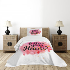 Follow Your Heart Phrase Bedspread Set